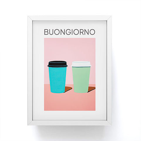 Mambo Art Studio Take away coffee Buongiorno Framed Mini Art Print