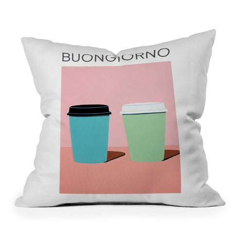 Mambo Art Studio Take away coffee Buongiorno Outdoor Throw Pillow