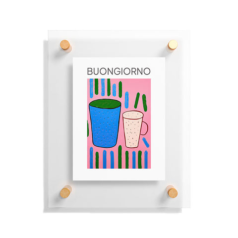 Mambo Art Studio Tea Coffee cups Buongiorno Floating Acrylic Print