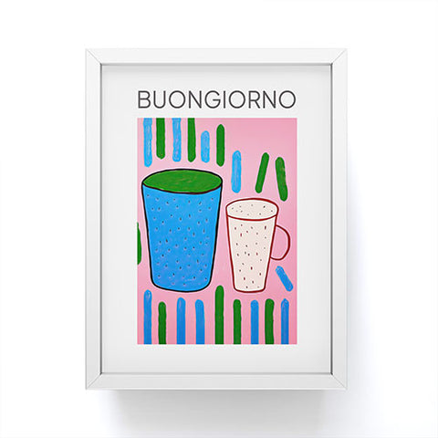 Mambo Art Studio Tea Coffee cups Buongiorno Framed Mini Art Print
