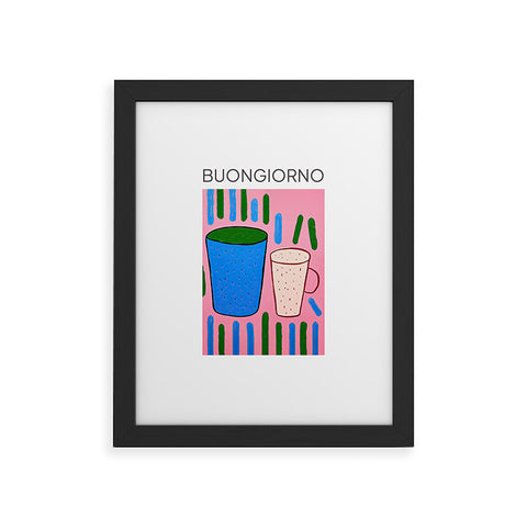 Mambo Art Studio Tea Coffee cups Buongiorno Framed Art Print