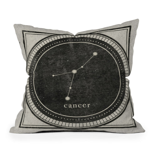Mambo Art Studio Vintage Astrology Cancer Outdoor Throw Pillow