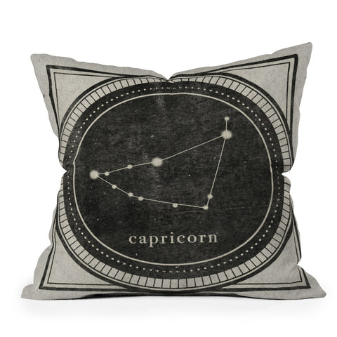Mambo Art Studio Vintage Astrology Capricorn Outdoor Throw Pillow