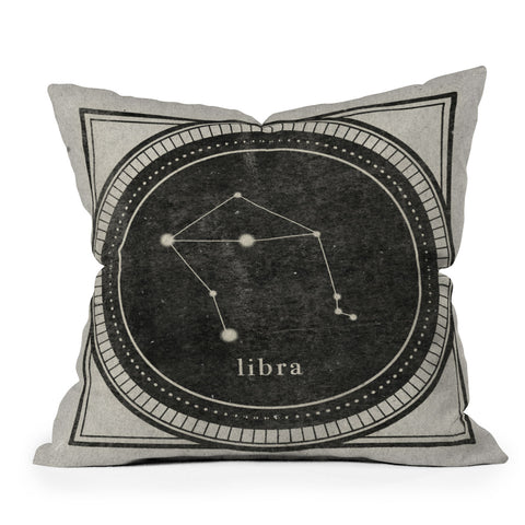 Mambo Art Studio Vintage Astrology Libra Outdoor Throw Pillow