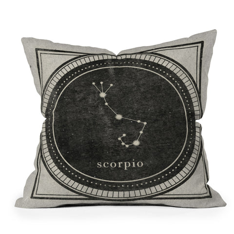 Mambo Art Studio Vintage Astrology Scorpio Outdoor Throw Pillow