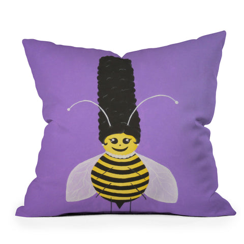 Mandy Hazell Bee Hive Betty Outdoor Throw Pillow