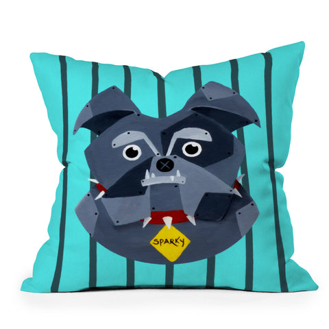 Mandy Hazell Dog Bot Outdoor Throw Pillow