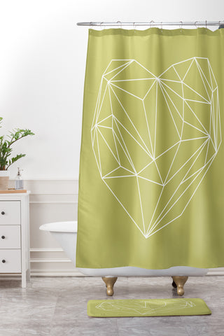 Mareike Boehmer Heart Graphic Yellow Shower Curtain And Mat