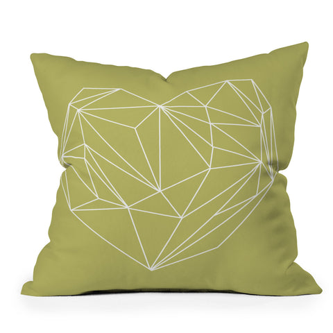 Mareike Boehmer Heart Graphic Yellow Outdoor Throw Pillow