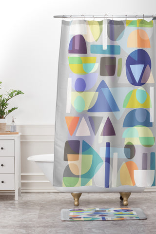 Mareike Boehmer Pastel Geometry 2 X Shower Curtain And Mat