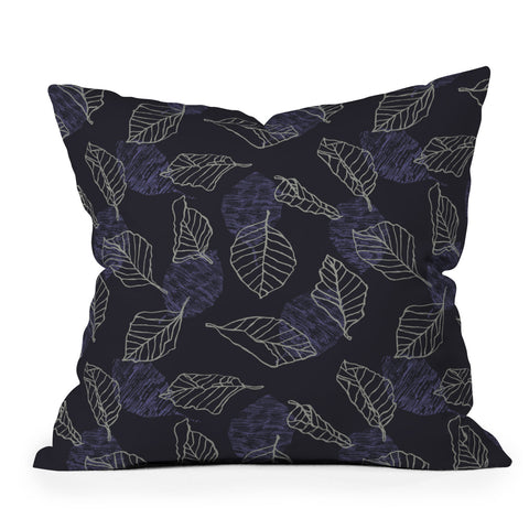 Mareike Boehmer Sketched Nature Leaves 1 Outdoor Throw Pillow