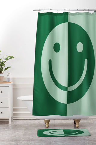 MariaMariaCreative Happy Sage Shower Curtain And Mat