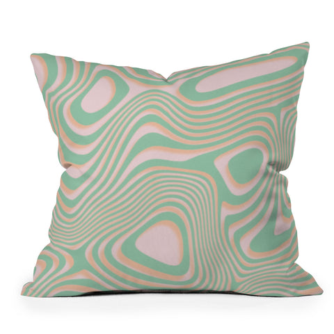 MariaMariaCreative Peach Swirl Outdoor Throw Pillow
