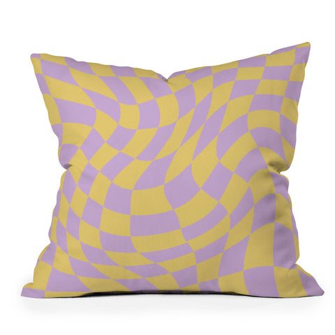 MariaMariaCreative Play Checkers Lavender Outdoor Throw Pillow