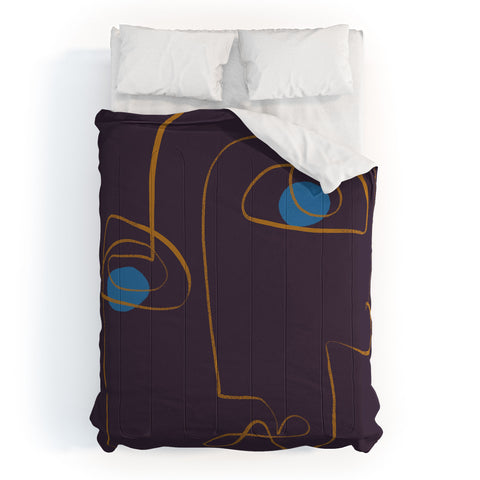 Marin Vaan Zaal Artur Minimalist Line Drawing Comforter