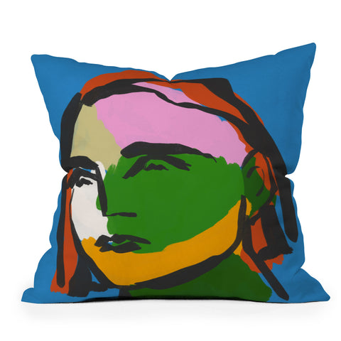 Marin Vaan Zaal Asceline in Blue Modern female Outdoor Throw Pillow