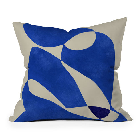 Marin Vaan Zaal Blue Nude Geometric Outdoor Throw Pillow