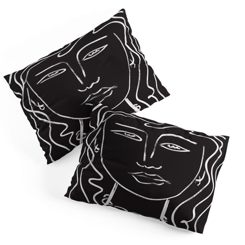 Marin Vaan Zaal Hellen Modernist Line Portrait Pillow Shams