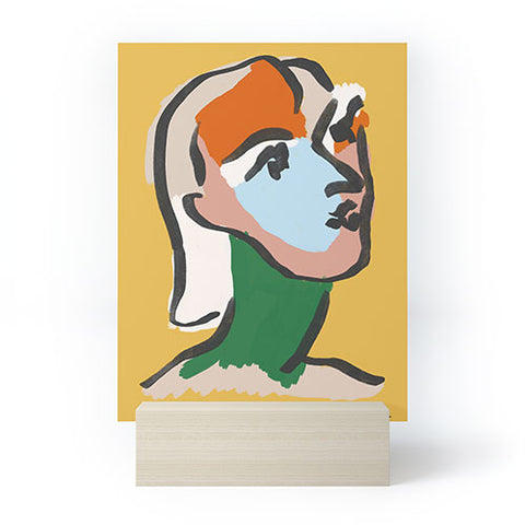 Marin Vaan Zaal Ninette in Yellow Modern Portrait Mini Art Print