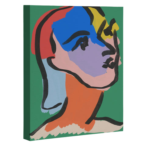 Marin Vaan Zaal Ninette on Green modern minim Art Canvas