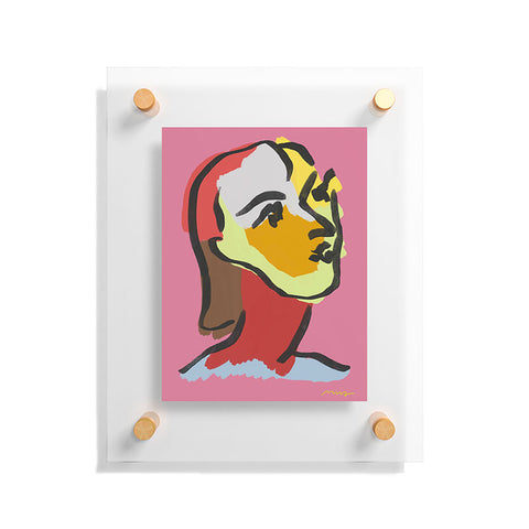 Marin Vaan Zaal Ninette on Pink Modernist col Floating Acrylic Print
