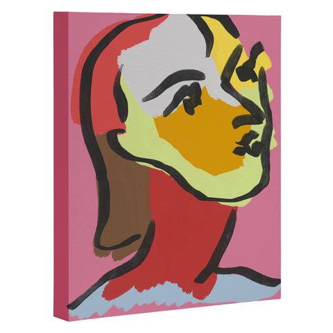 Marin Vaan Zaal Ninette on Pink Modernist col Art Canvas