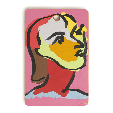 Marin Vaan Zaal Ninette on Pink Modernist col Cutting Board Rectangle