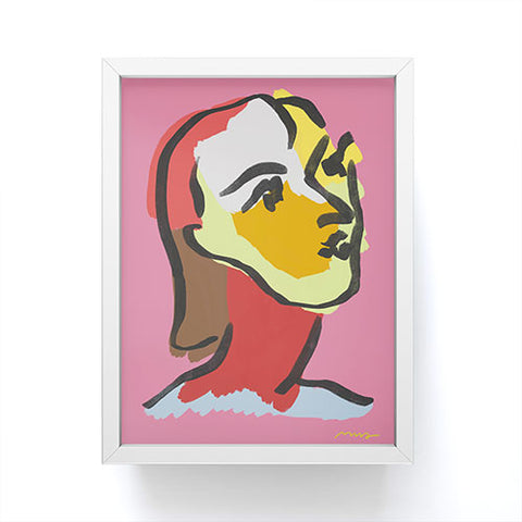 Marin Vaan Zaal Ninette on Pink Modernist col Framed Mini Art Print