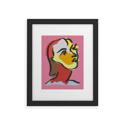 Marin Vaan Zaal Ninette on Pink Modernist col Framed Art Print