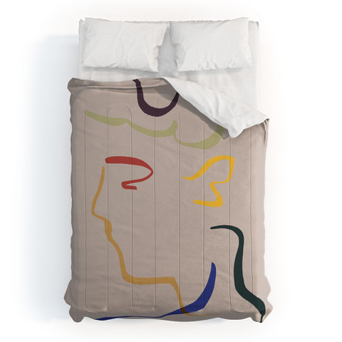 Marin Vaan Zaal Rhett modern line drawing Comforter