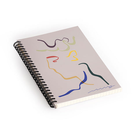 Marin Vaan Zaal Rhett modern line drawing Spiral Notebook