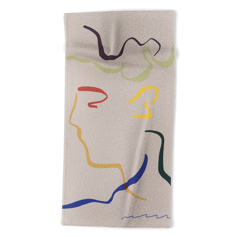 Marin Vaan Zaal Rhett modern line drawing Beach Towel