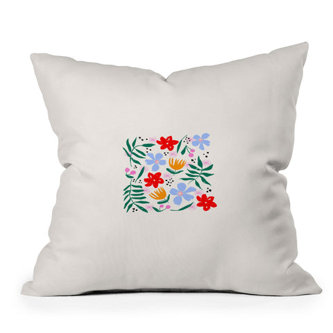 Maritza Lisa Abstract Florals Outdoor Throw Pillow