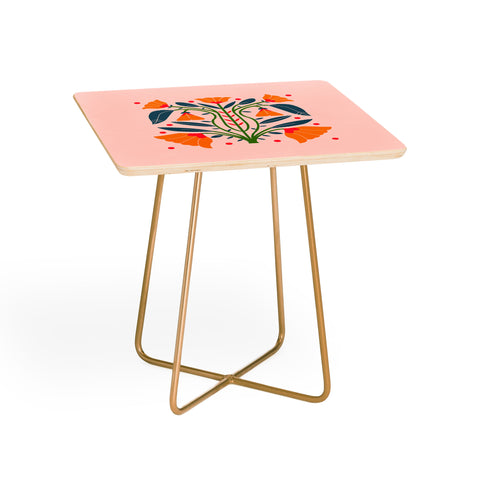 Maritza Lisa Art Nouveau Symmetric Buttercups Side Table