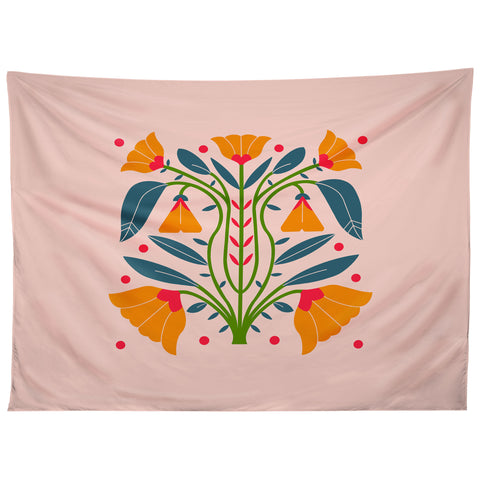 Maritza Lisa Art Nouveau Symmetric Buttercups Tapestry