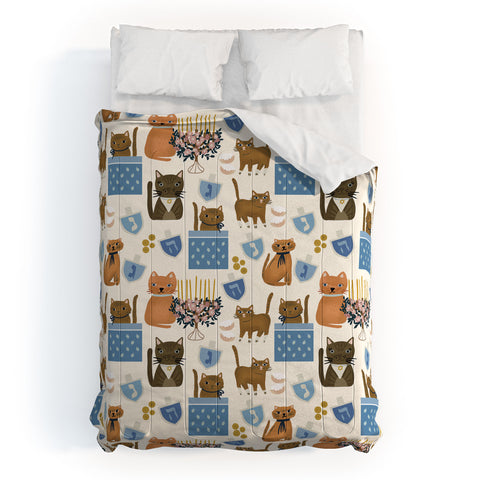 Marni Cream Hanukkah Cats Comforter