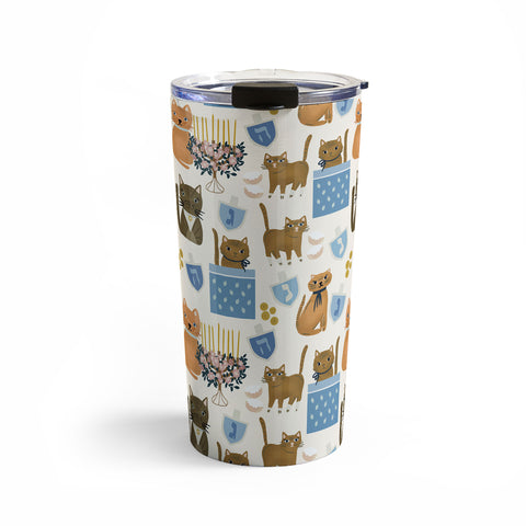 Marni Cream Hanukkah Cats Travel Mug