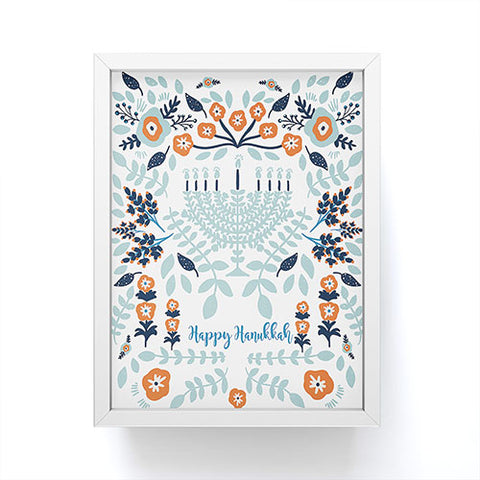Marni Floral Hanukkah Menorah Framed Mini Art Print