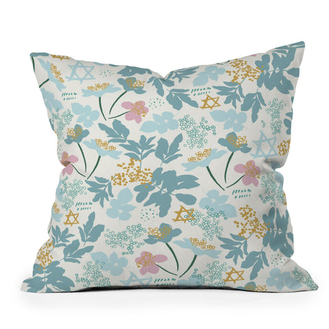 Marni Floral Star of David Outdoor Throw Pillow