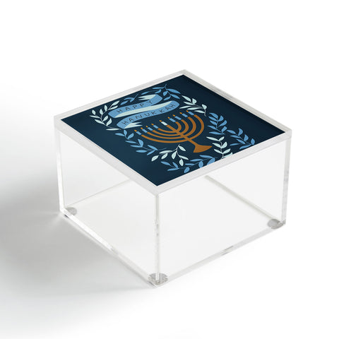 Marni Happy Hanukkah Menorah Dark Blue Acrylic Box