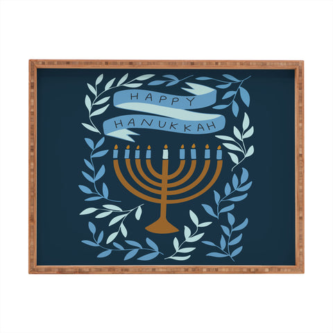 Marni Happy Hanukkah Menorah Dark Blue Rectangular Tray