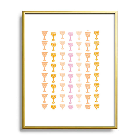 Marni Wine Cups for Passover Pastel Metal Framed Art Print