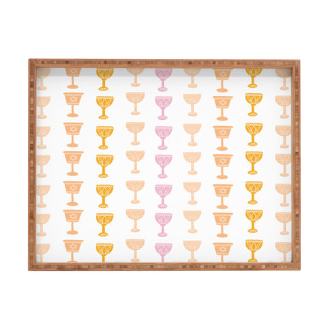 Marni Wine Cups for Passover Pastel Rectangular Tray