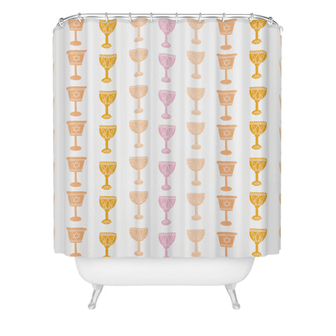 Marni Wine Cups for Passover Pastel Shower Curtain
