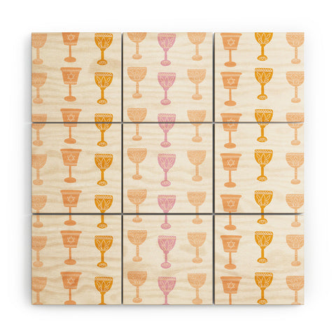 Marni Wine Cups for Passover Pastel Wood Wall Mural