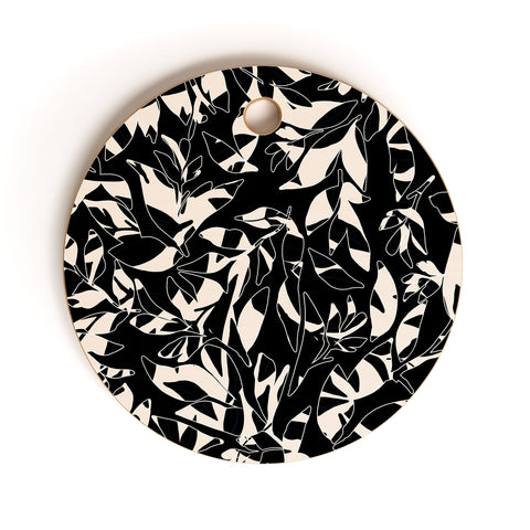 Marta Barragan Camarasa Abstract black white nature DP Cutting Board Round