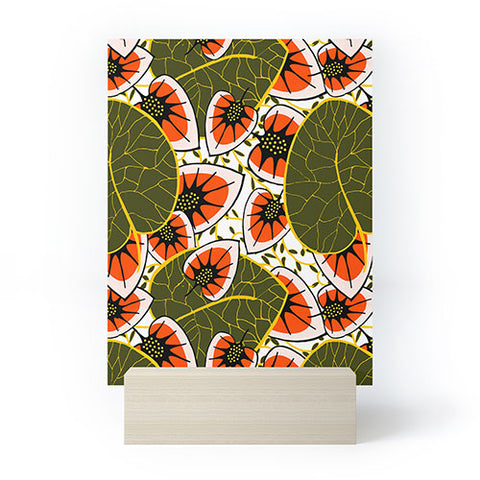 Marta Barragan Camarasa African leaves and flowers pattern Mini Art Print
