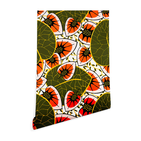 Marta Barragan Camarasa African leaves and flowers pattern Wallpaper