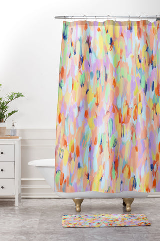 Marta Barragan Camarasa Artistic summer brushstrokes Shower Curtain And Mat
