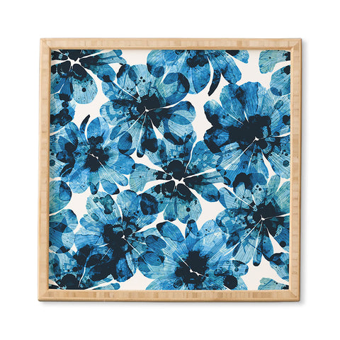 Marta Barragan Camarasa Blueish flowery brushstrokes Framed Wall Art